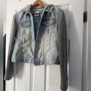 Mudd Light Blue Denim Jacket with Gray Trim